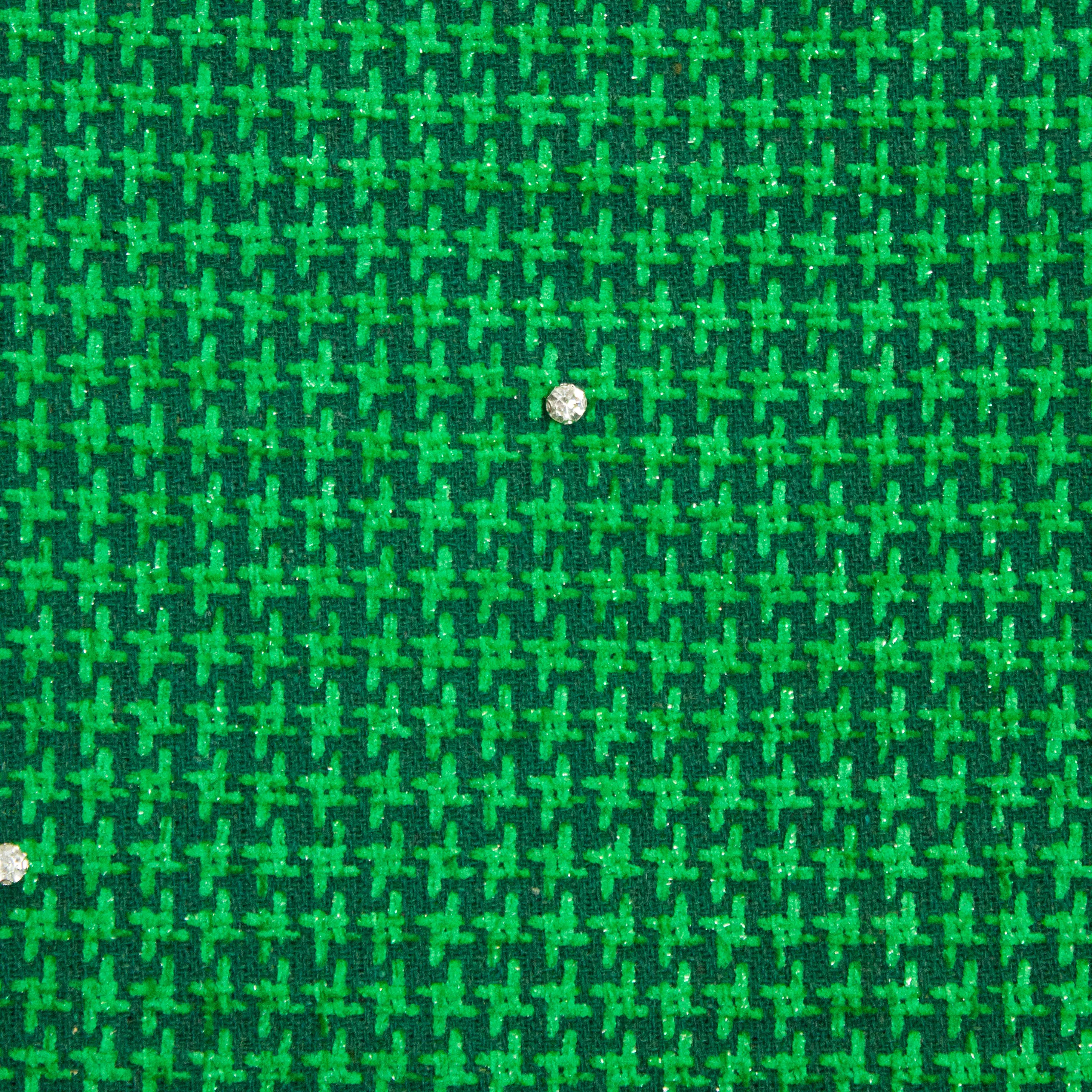 Chanelstof groen pied de poule met diamant
